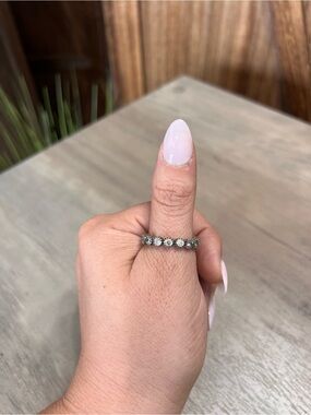 Sterling Silver CZ Eternity Band Size 10